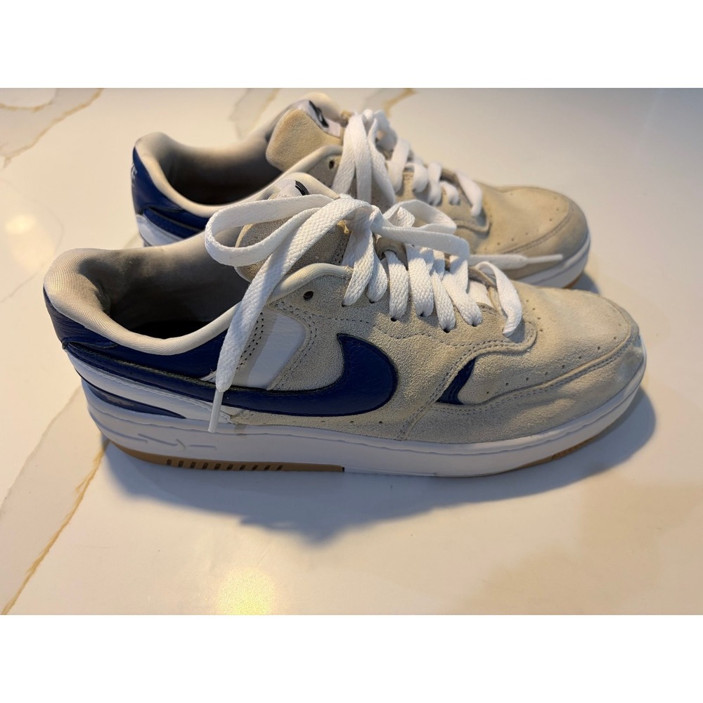 Nike Low Top Suede Sneakers in Beige and Navy size 7.5 women